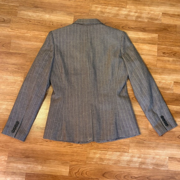 CHAPS Vintage Women’s Herringbone Cotton Blazer Black/Tan Size 4 EC Old Money - Picture 14 of 14